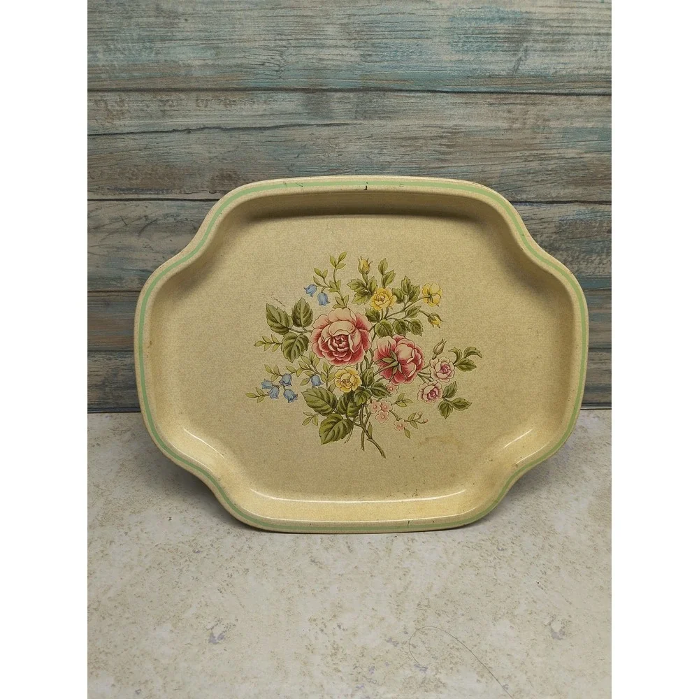 Vintage Avon Floral Print Vanity Tray Made In England